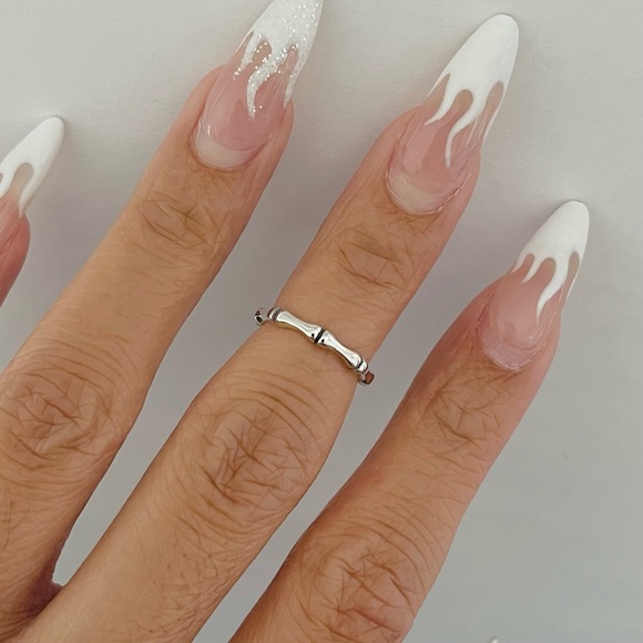 Sterling silver bamboo toe ring, bamboo ring, silver toe ring, silver bamboo - Picture 5 of 11